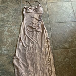 Metallic Rose Gold Prom Long Dress Sz 6